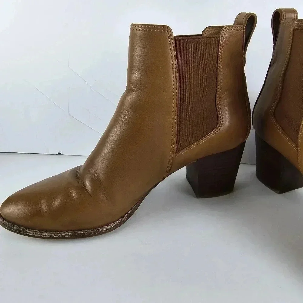 Madewell Regan pull on boot in Saddle brown Booties Short Heeled - Picture 6 of 14